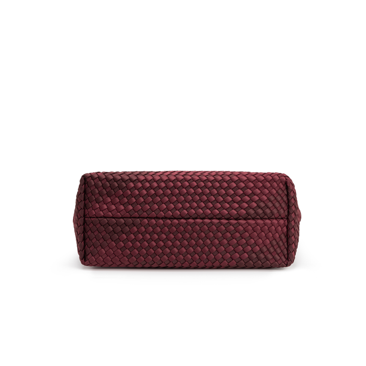 Neoprene LARGE BAG 'START NOW' two-tone burgundy and wine