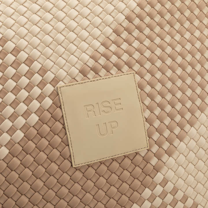 Borsa grande in neoprene 'RISE UP' bicolore beige