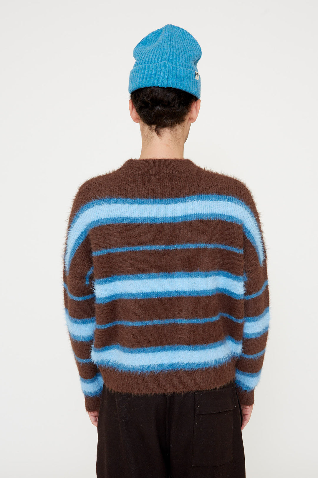 KNITWEAR BOXY STRIPES 'VISION & MISSION' | brown and blue