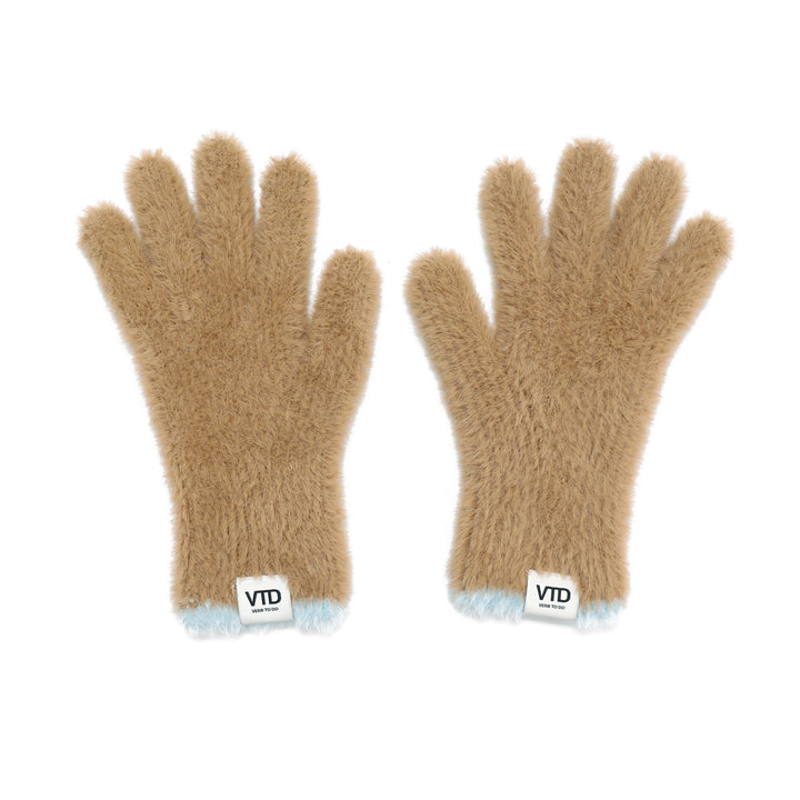 Guanti invernali VTD beige e azzurro cielo