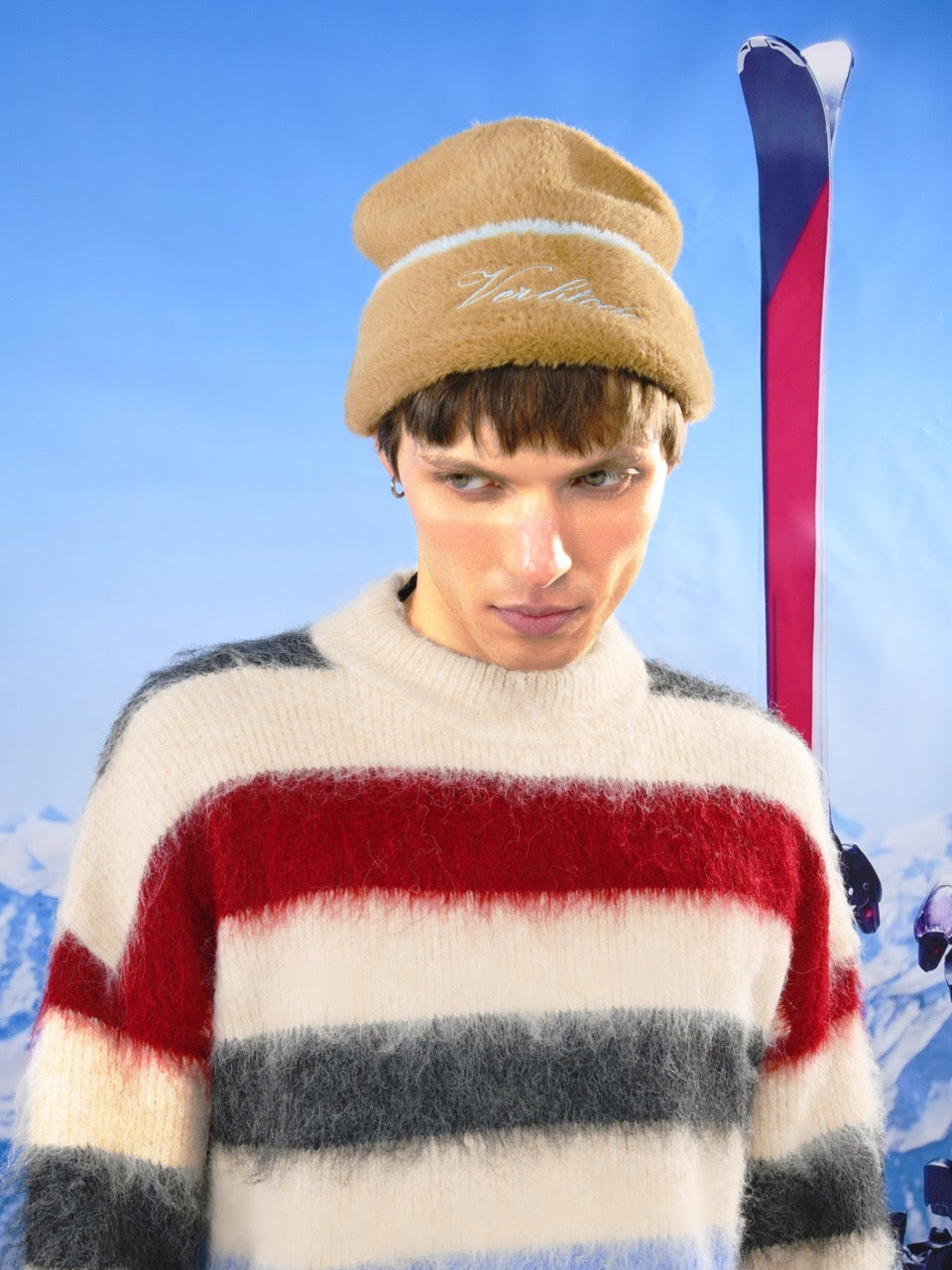 Gorro VTD BB Beige y Blanco