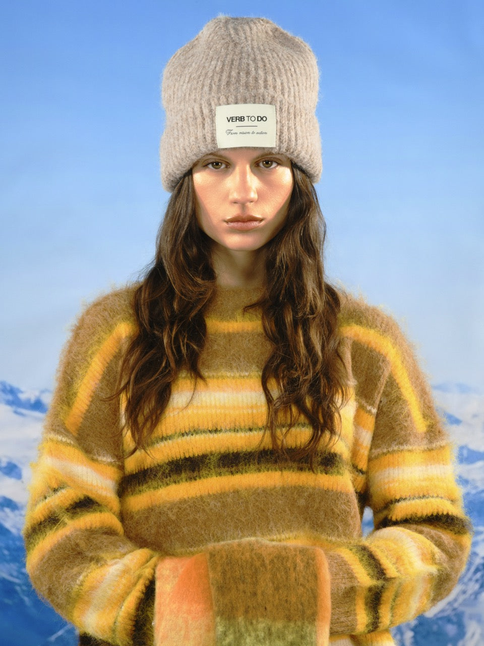 KNITWEAR BOXY CAMEL STRIPES