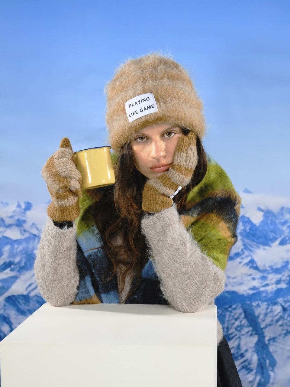 VTD brown stripes wool hat