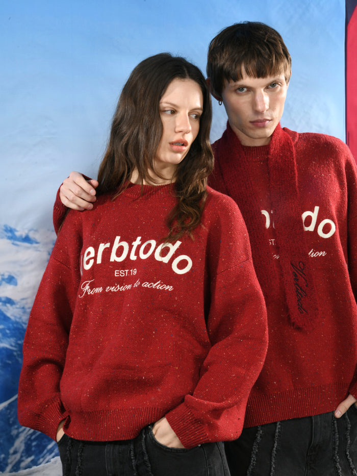 Vintage knit red