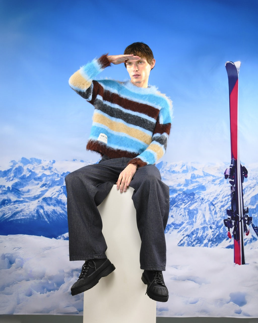 KNITWEAR BOXY BLUE STRIPES