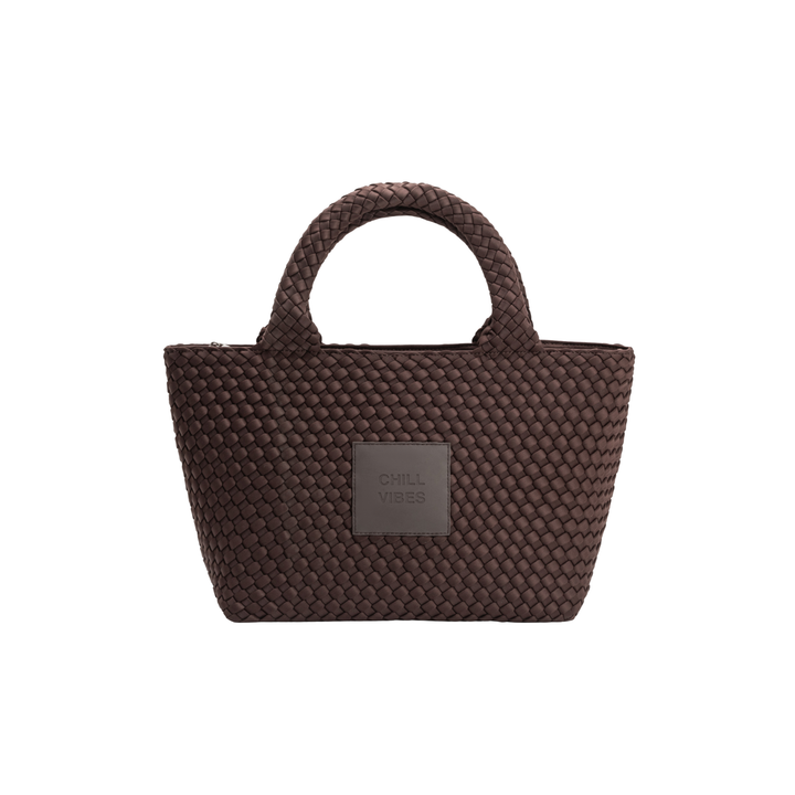 SAC MOYEN en néoprène 'CHILL VIBES' uni - marron foncé