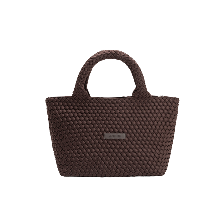 SAC MOYEN en néoprène 'CHILL VIBES' uni - marron foncé