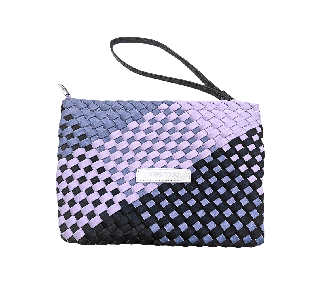 Neoprene CLUTCH BAG 'RISE UP' multicolour blue