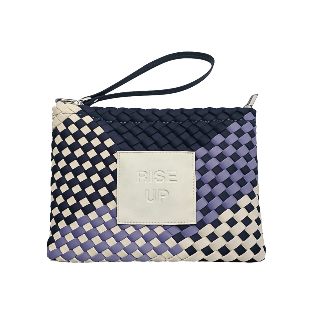 Neoprene CLUTCH BAG 'RISE UP' multicolour blue