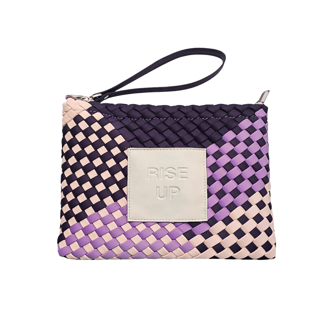 Neoprene CLUTCH BAG 'RISE UP' multicolour purple