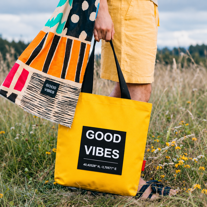 Borsa shopping Good vibes gialla