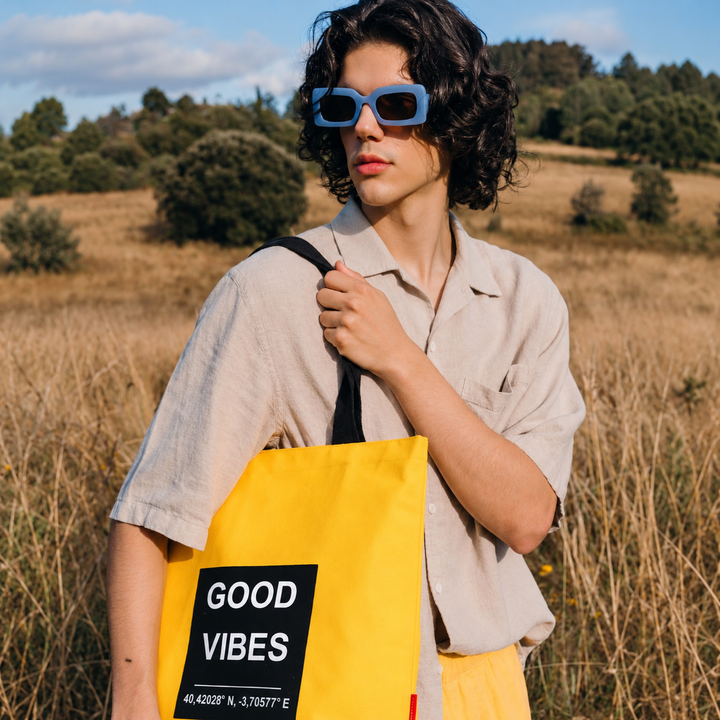 Borsa shopping Good vibes gialla