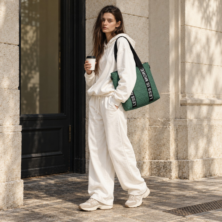 Borsa imbottita inizia a vivere marrone