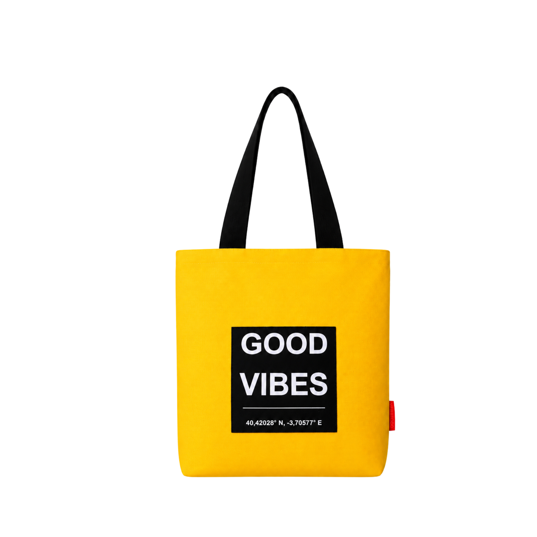Borsa shopping Good vibes gialla