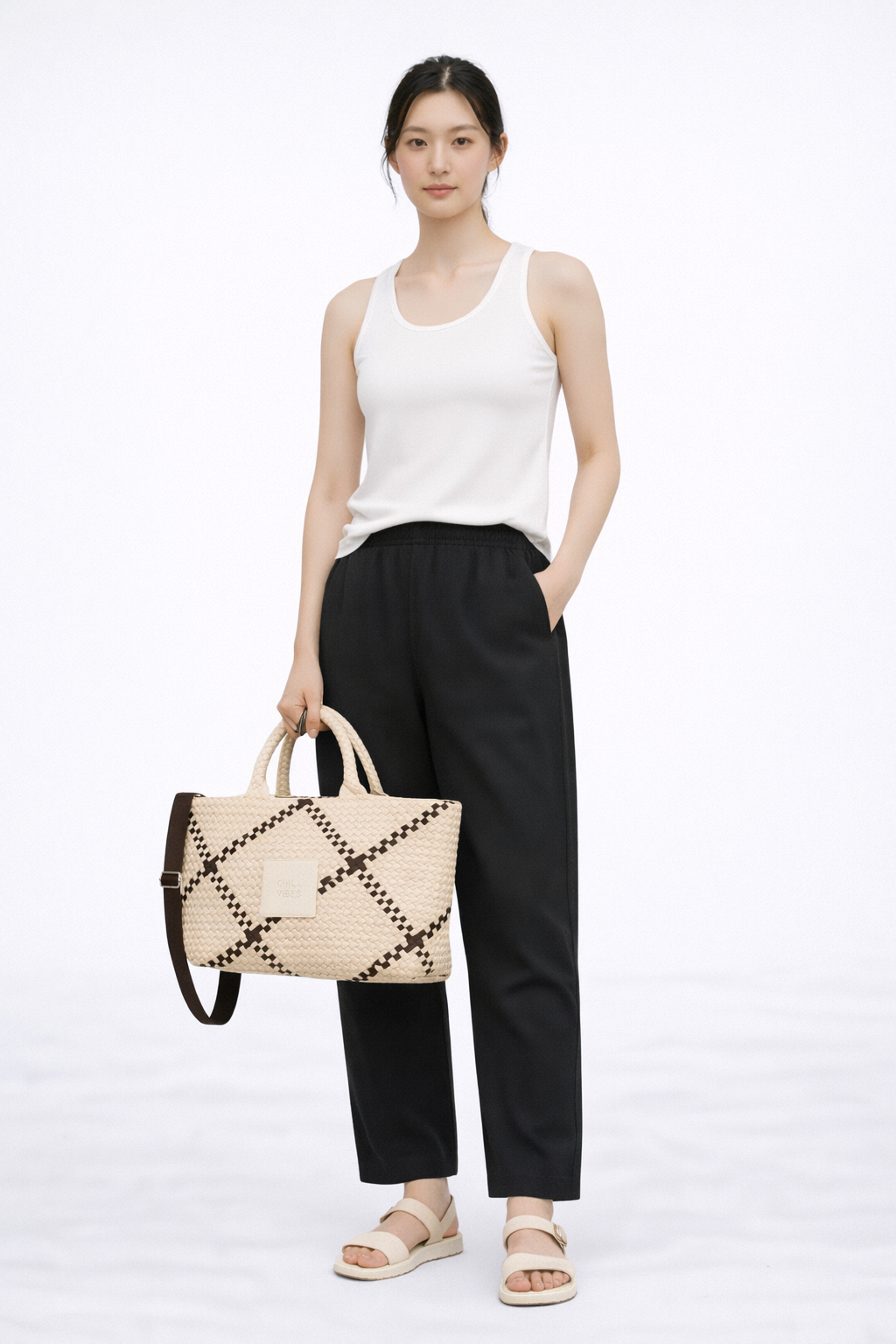 BAG Sylvia 'CHILL VIBES' | beige & dark brown