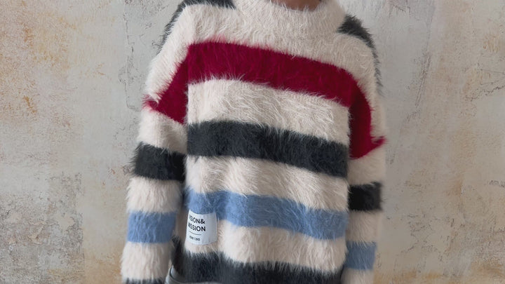 KNITWEAR BOXY RED STRIPES