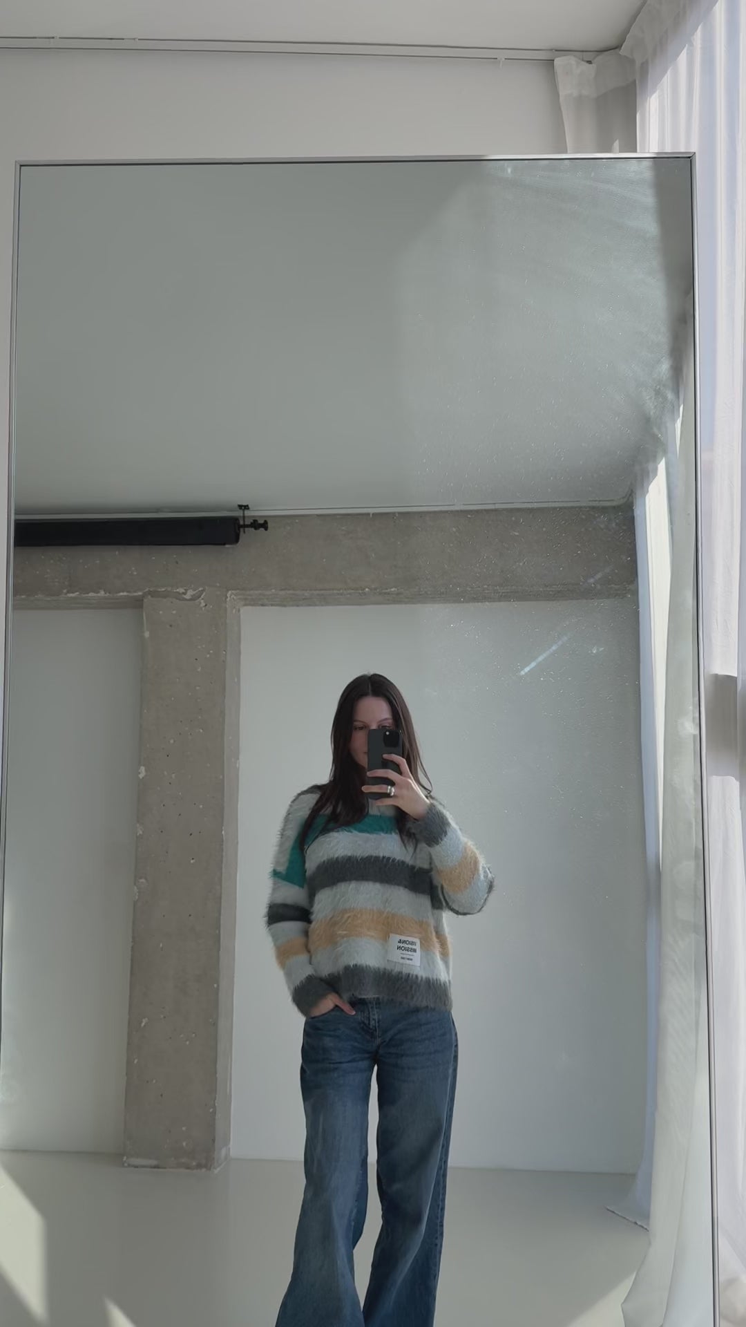 KNITWEAR BOXY GREY STRIPES