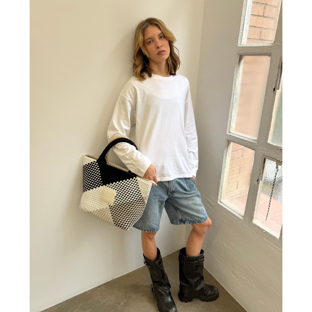 BAG Sylvia 'FREE LOVE' | black&beige&white