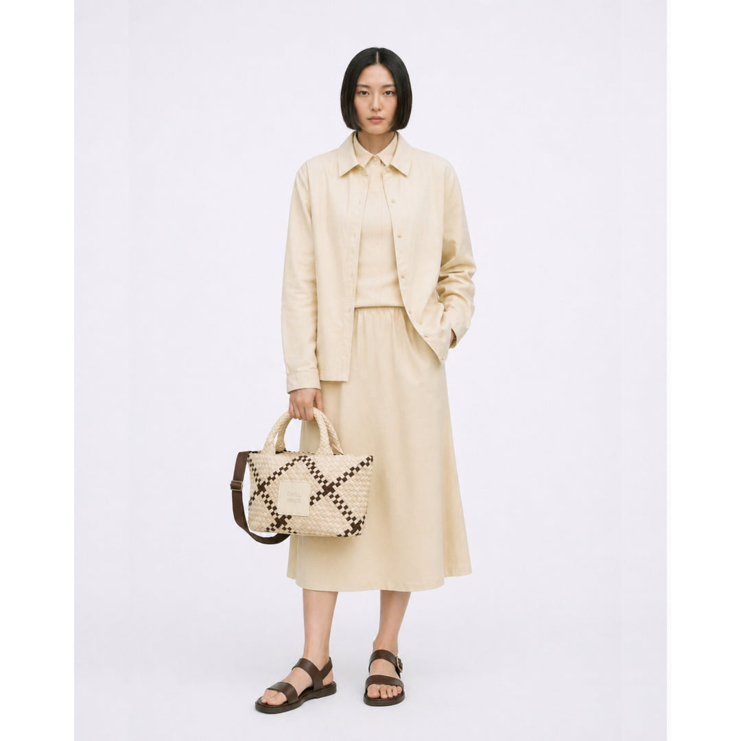 BAG Amelia 'CHILL VIBES' | beige & dark brown