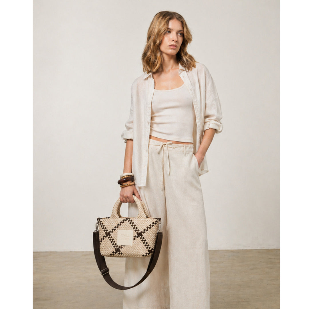 BAG Amelia 'CHILL VIBES' | beige & dark brown