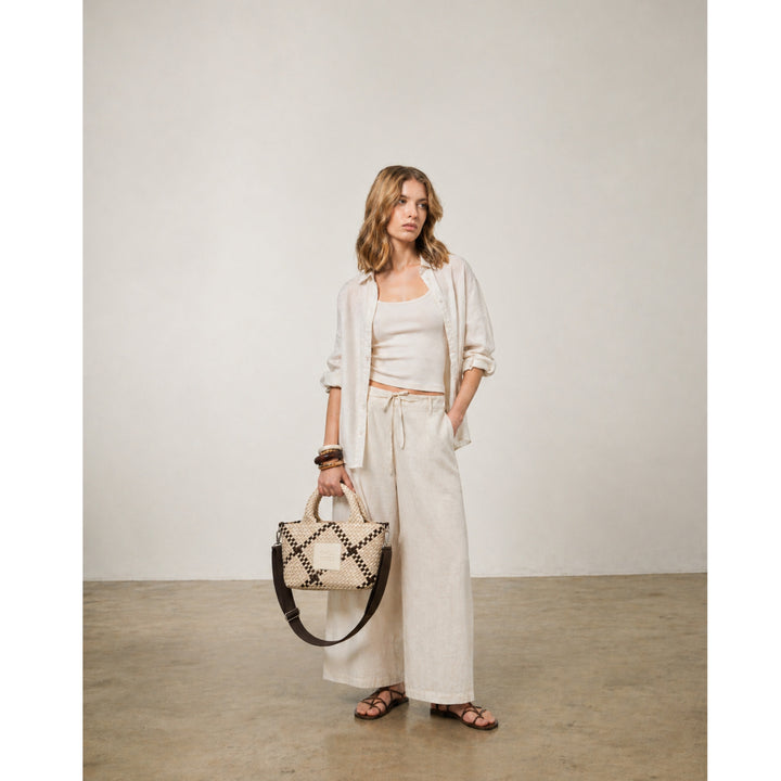 BAG Amelia 'CHILL VIBES' | beige & dark brown