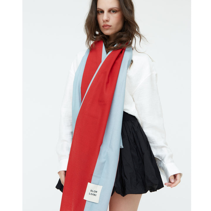 Strata Scarf 'Slow Living' | Blue, Red & Pink