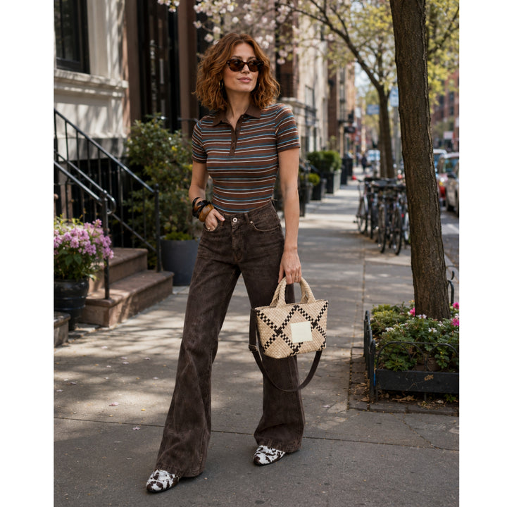 BAG Amelia 'CHILL VIBES' | beige & dark brown