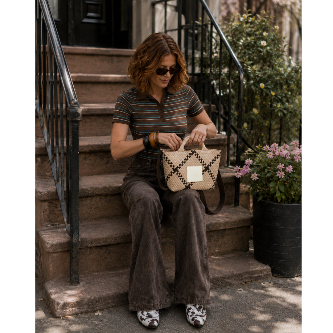BAG Amelia 'CHILL VIBES' | beige & dark brown