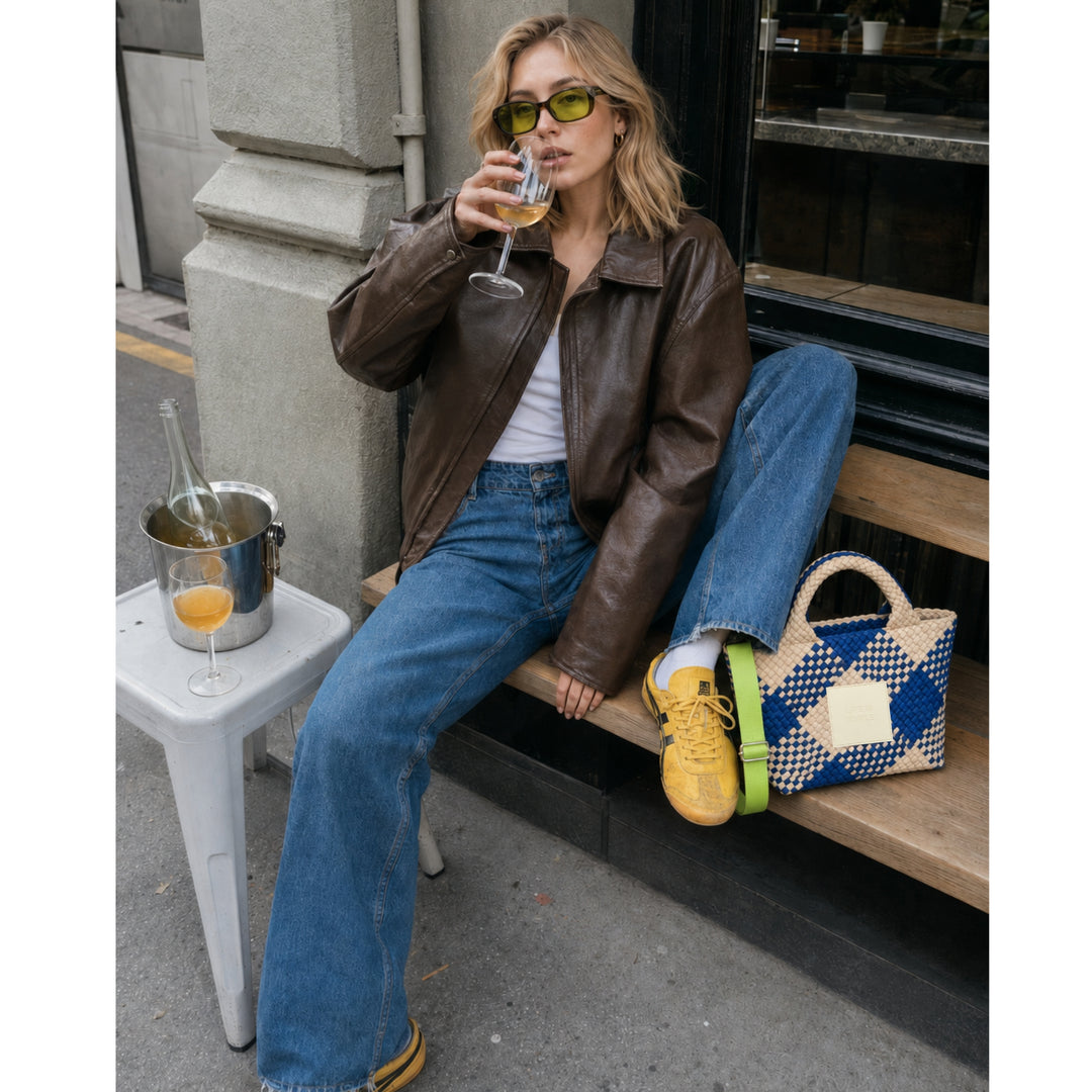 BAG Amelia 'LIFE IS SIMPLE' | blue & beige