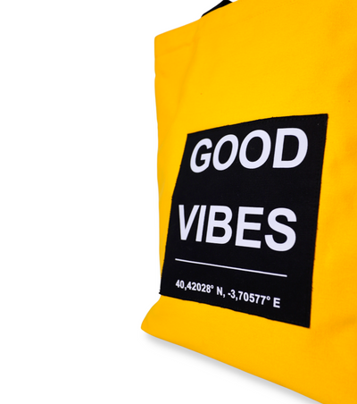 Shopping bag Good vibes yellow