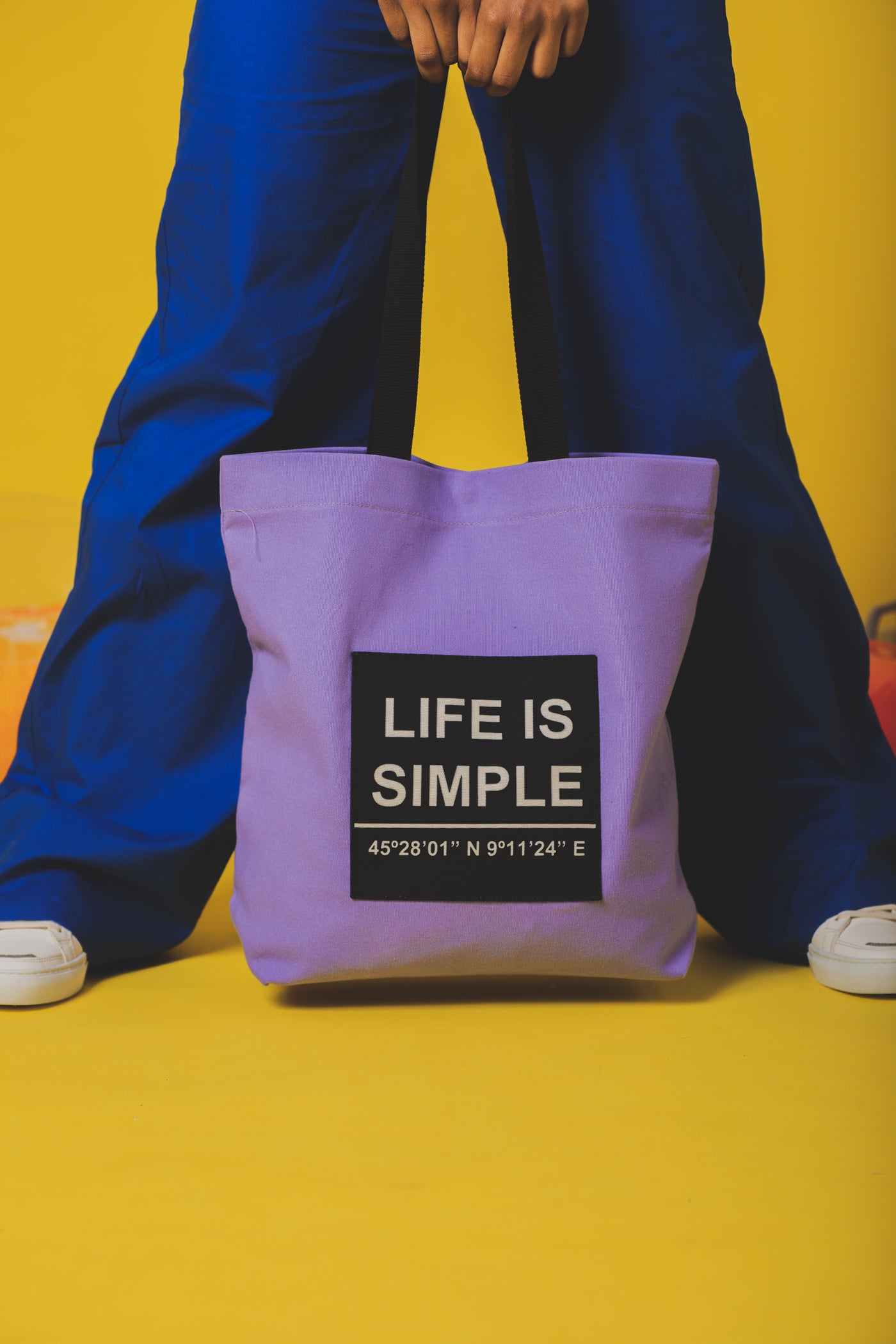 Shopping bag Life is simple morada